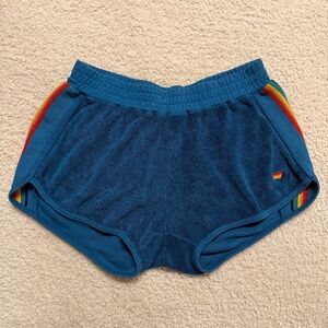 Aviator Nation Blue Terry Jogger Shorts Excellent Condition